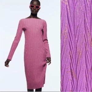 Zara Jacquard Midi Dress